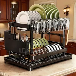 Carbon 2-Tier Dish Rack - Imara na Maridadi