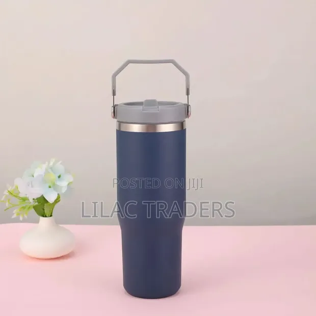900ml Vacuum Insulated Travel Mug / Thermos - Dark Blue - 1