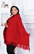 Poncho ya Pamba Maridadi - Ukubwa Mmoja kwa Wanawake - 3