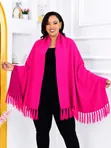 Poncho ya Pamba Maridadi - Ukubwa Mmoja kwa Wanawake - 4