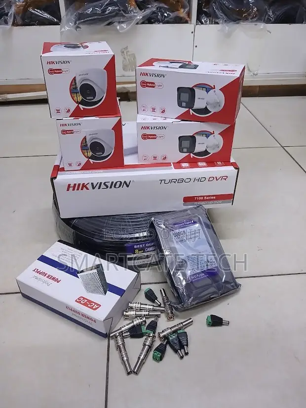 Hikvision 4CH Full Color Smart Hybrid HD CCTV Kit - 1