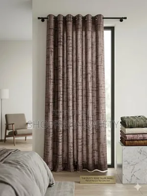 Grid Styled Curtains with Sheers
