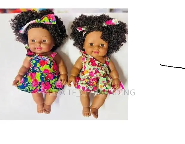 Black African Girl Doll Toy for Kids - 1