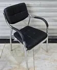 Black Padded Visitor Office Chair - 2