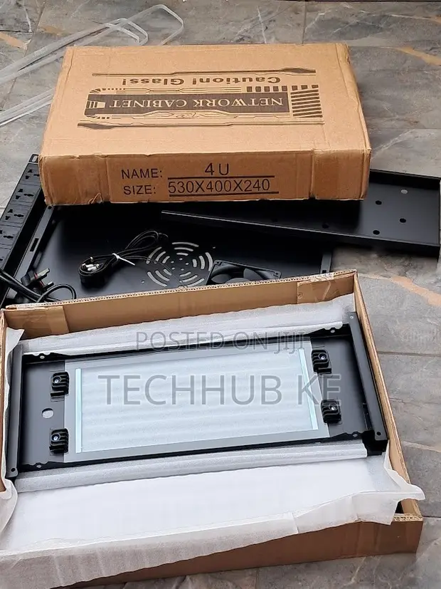 4U Networking Cabinet with PDU & Fan - 1