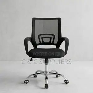 Swivel Clerical Home Chair - Black