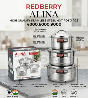 Redberry Premium Stainless Steel Insulated Hotpot Set (Vipande 3)