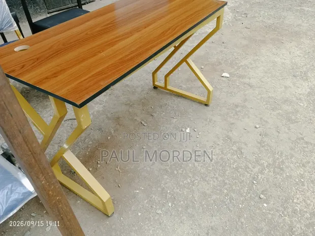Boss Office Products Gold Frame Metallic Desk - 1