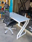 Executive White Office Desk with Headrest Chair - 2