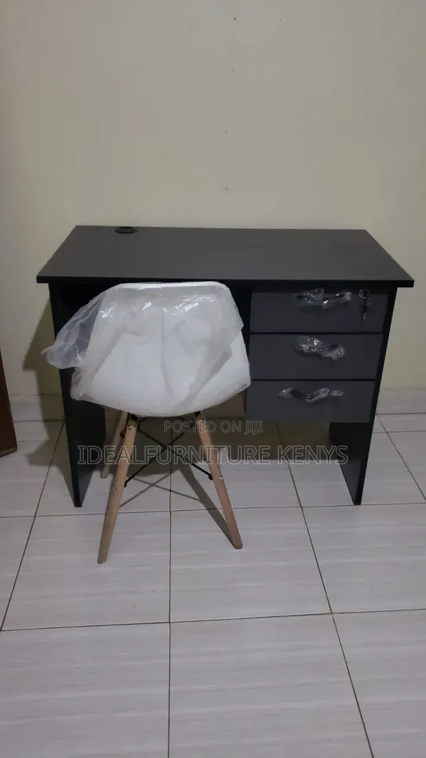 Brand New Gray 1m Desk with Eames Chair - 1