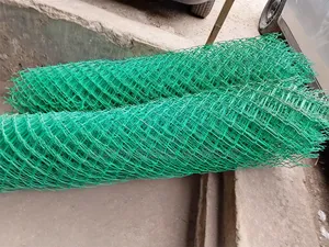 Coated PVC Green Chain Link Fence - 7ft