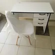 All White Desk and Chair - 1