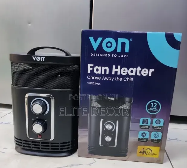 VON VHF152MLK Fan Heater 1500W - Black - 1