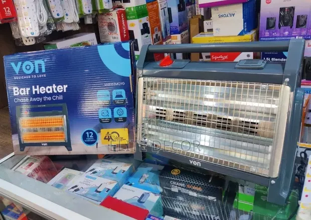 VON 1600W Quartz Heater with Humidifier - 4 Bar Electric Room Heater - 1