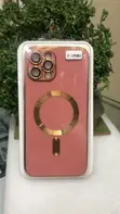 Kifaa cha Kesi cha MagSafe cha iPhone 12 Pro Max cha Bluu Mwanga chenye Kingo za Dhahabu - 2