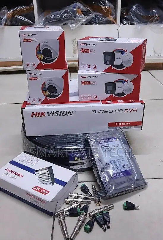 4CH Hikvision Smart Hybrid CCTV Camera Kit - Full Color HD - 1