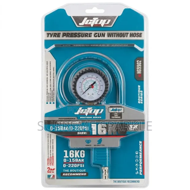 Jctop Tyre Pressure Gun Without Oil (Inflator Gauge) - 1