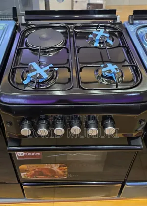 Roch Turkey Nyeusi 50x55 Cooker ya Kusimama (3 Gesi + 1 Oven)