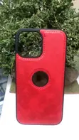 Red Business-Style Leather Protective Back Cover for iPhone 13 - 2