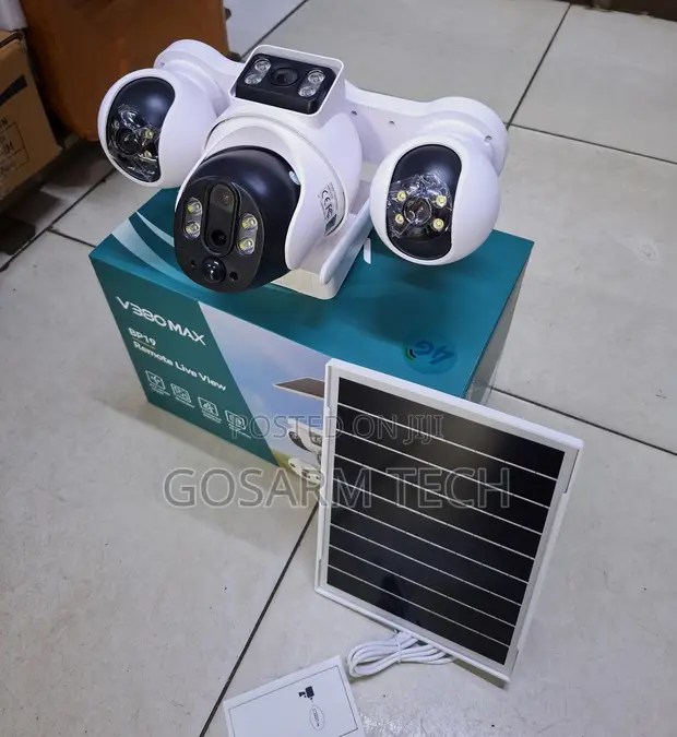 Kamera ya Usalama ya V380 Pro 4G Solar Quad Lens - 1