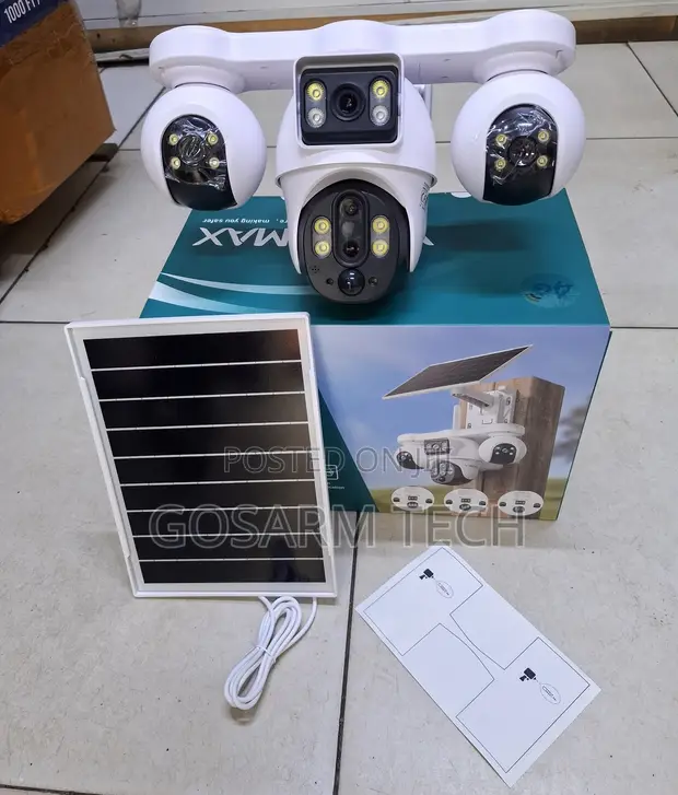 V380 Pro Quad-Lens 4G Solar CCTV PTZ Camera - 1