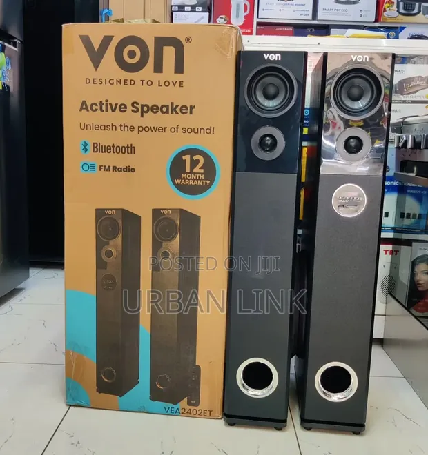 Von 2.0CH Active Speaker Tall Boy Subwoofer 240W RMS - 1