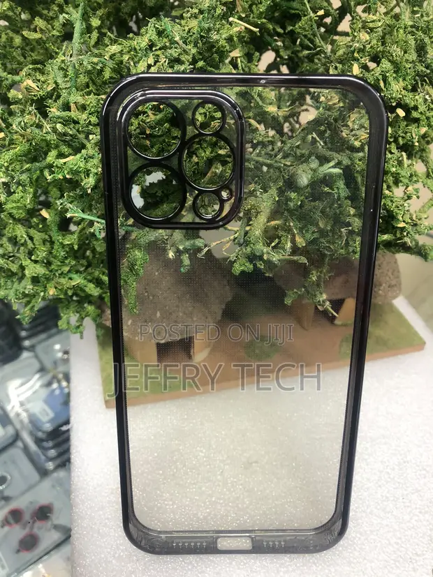 Kifaa cha Simu cha iPhone 13 Pro Chenye Uwazi na Bampa Nyeusi - 1