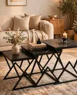 Modern 3-in-1 Executive Square Pure Marble Table - 2