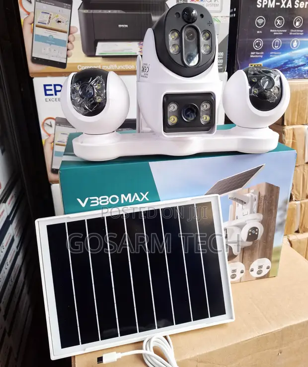 Kamera ya V380 Pro 8MP 4G LTE Solar yenye Lensi Nne za PTZ - 1