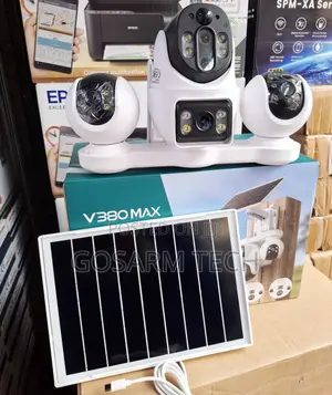 Kamera ya V380 Pro 8MP 4G LTE Solar yenye Lensi Nne za PTZ