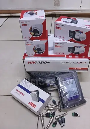 Kifurushi cha CCTV cha Hikvision chenye Rangi Kamili - 4CH HD DVR na Kamera 4