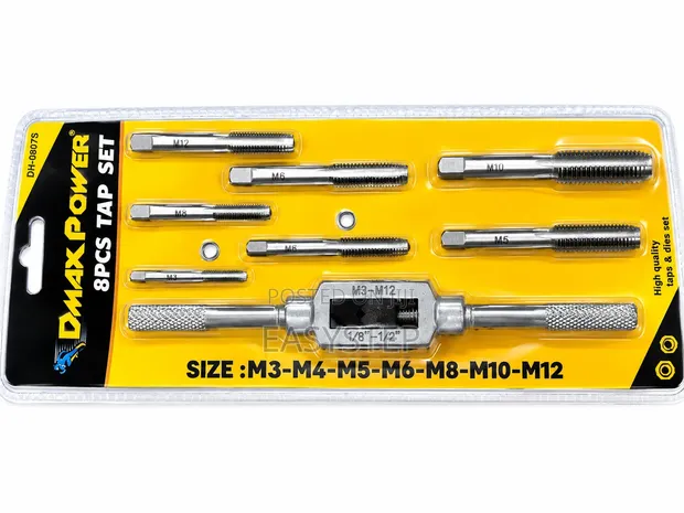 8-Piece Metric Tap Set M3-M12 - 1