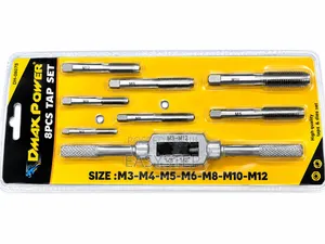 8-Piece Metric Tap Set M3-M12