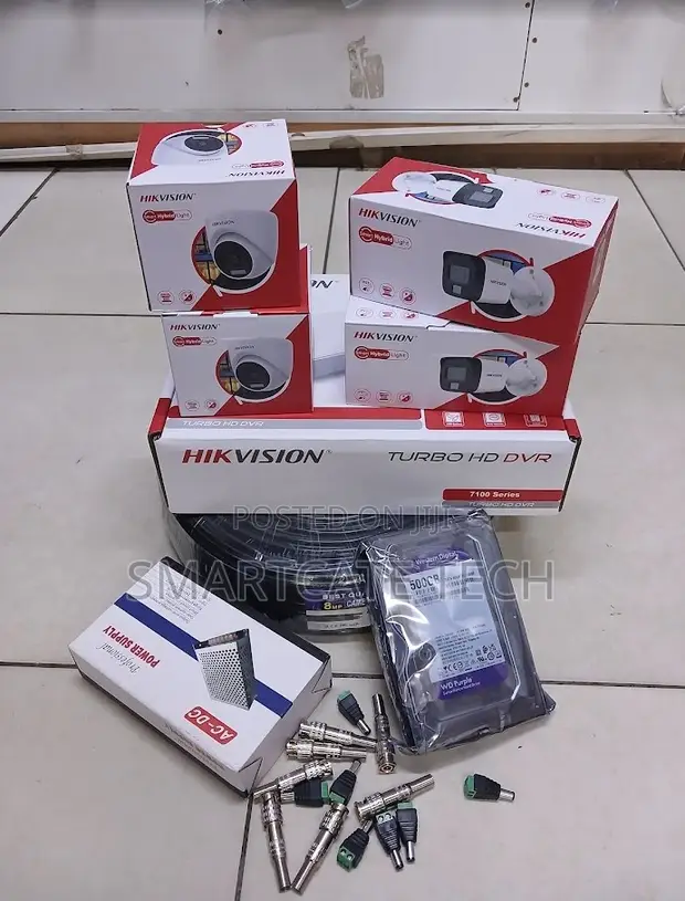 Hikvision Smart Hybrid 4CH CCTV Security System - Night Vision - 1