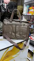 Large Genuine Leather Laptop Bag - 2
