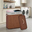 2-Section Collapsible Wooden Laundry Hamper - 2