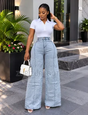 Fashion Nova Mummy Jeans - Light Blue