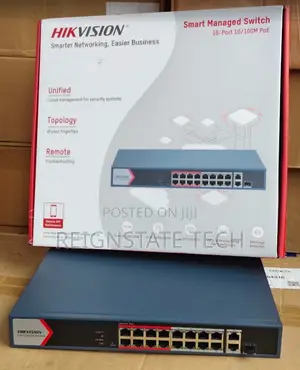 Cloud Managed Hikvision PoE Switch - 16 Ports
