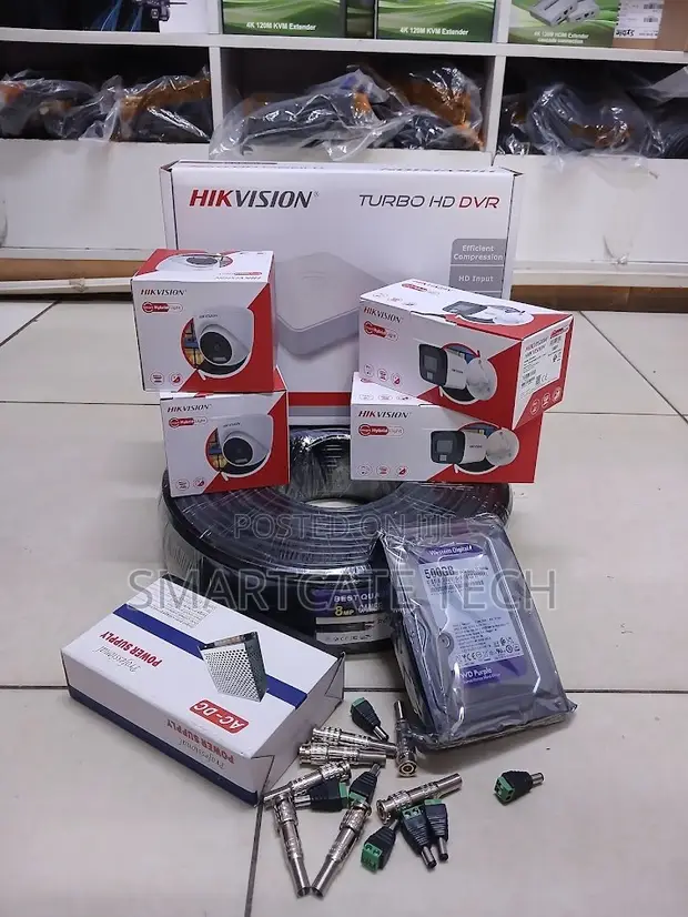 Hikvision 4CH Smart Hybrid HD CCTV Kit - Full Color Night Vision - 1
