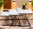 Stylish Nesting Coffee Tables - Marble Top - 2