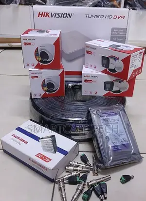 Hikvision 4 Camera CCTV Kit - 2 Dome, 2 Bullet, Full Color Night Vision