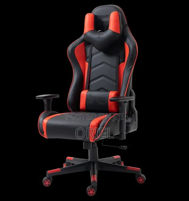 Modern Leather Gaming Chair - Red - 1