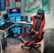 Modern Leather Gaming Chair - Red - 4