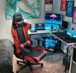 Modern Leather Gaming Chair - Red - 5