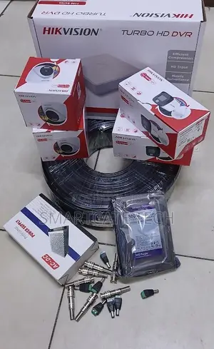Hikvision 4CH Smart Hybrid HD DVR CCTV Kit with Full Color Cameras