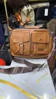 Light Brown Jeep Leather Laptop Bag - 2