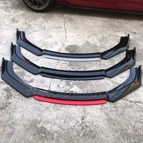 Black Red Universal Bumper Lip - 1