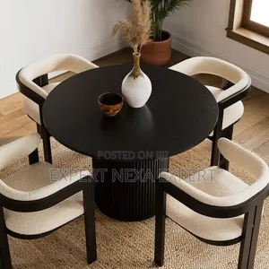 Solid Round Dining Table Set