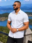 Adot Shati la Smart Casual - Nyeupe, Wanaume, Saizi S-XXL - 1