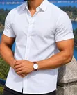 Adot Shati la Smart Casual - Nyeupe, Wanaume, Saizi S-XXL - 2